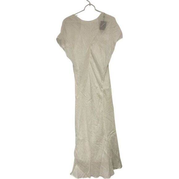 Massimo Dutti Womens Maxi Dress Linen Medium M Beige Marl 6620/620 NWD - Picture 2 of 16